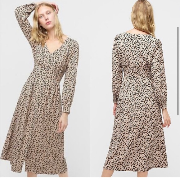 J. Crew Button-front A-line midi dress in leopard size 8 - Picture 5 of 13